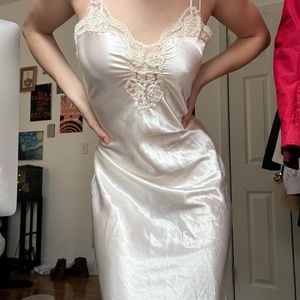 Vintage 1980s Victorias Secret Slip Dress Lingerie - Ivory/Cream